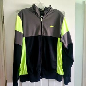 Nike Neon Green Color Block Full Zip Jacket